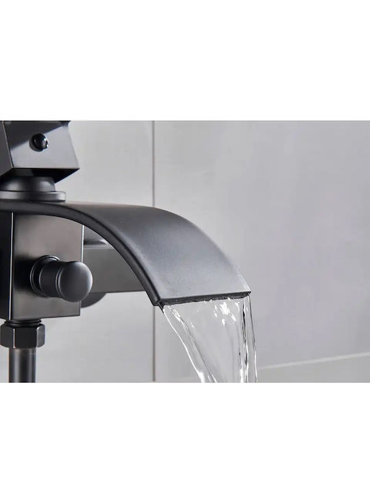 Naron Mixing Bathtub Shower Faucet Complete Set Black