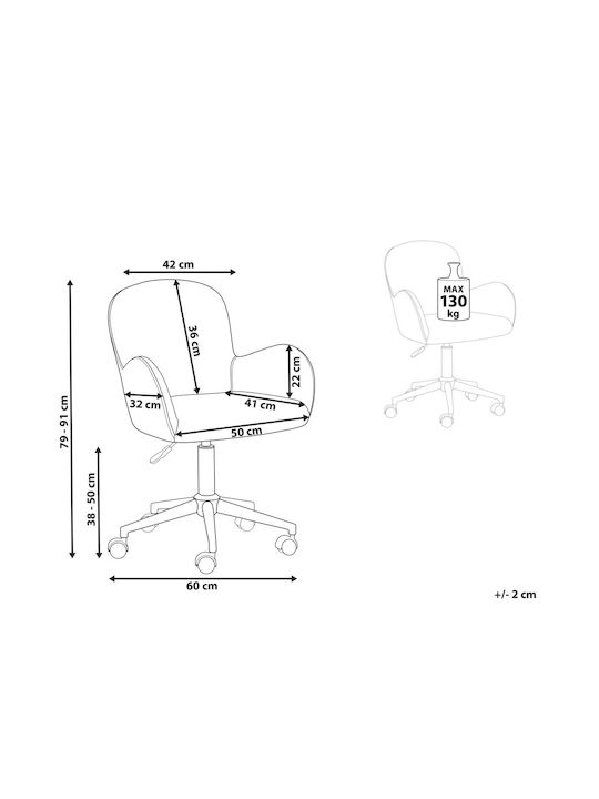 Beliani Office Chair with Fixed Arms Mint