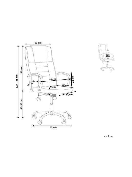 Beliani Massage Office Chair with Recline Beige