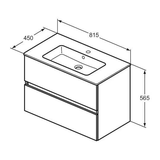 Ideal Standard Шкаф със Мивка Бял гланц
