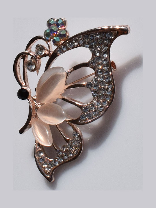 Bizoutaki Pin aus Messing Rosa