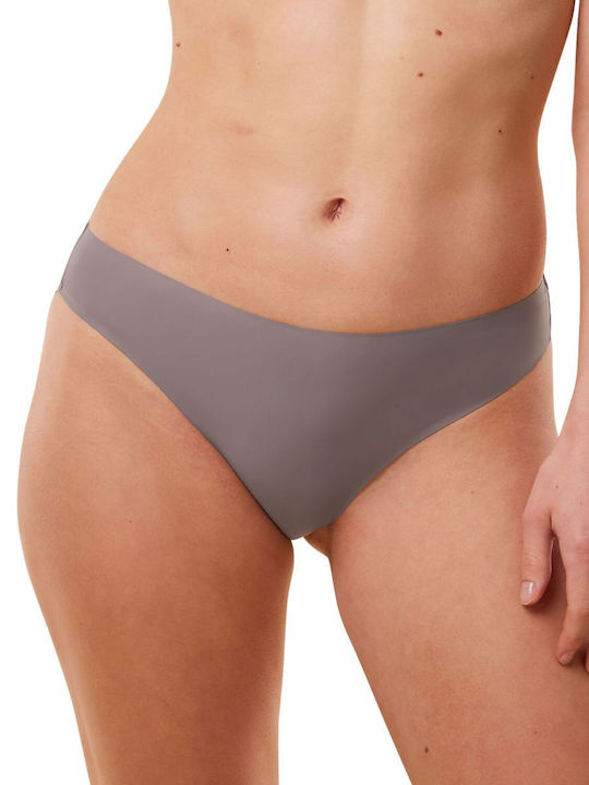 Triumph Damen Slip Nahtlos mit Spitze Pigeon Grey