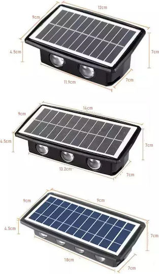 Andowl Set of 8 Wall Solar Lights 2.2W RGB with Photocell IP67