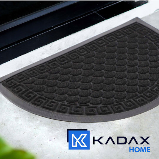Kadax Entrance Mat Semicircular made of Rubber Beige 60x40cm