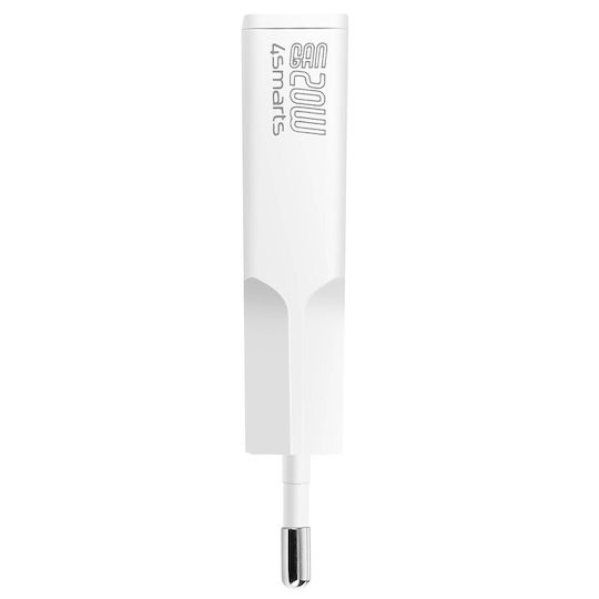4Smarts Φορτιστής Χωρίς Καλώδιο GaN με Θύρα USB-A και Θύρα USB-C 20W Power Delivery / Quick Charge 2.0 Λευκός
