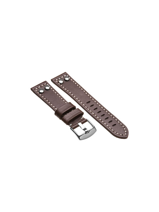 Tzevelion Leather Strap Brown 22mm