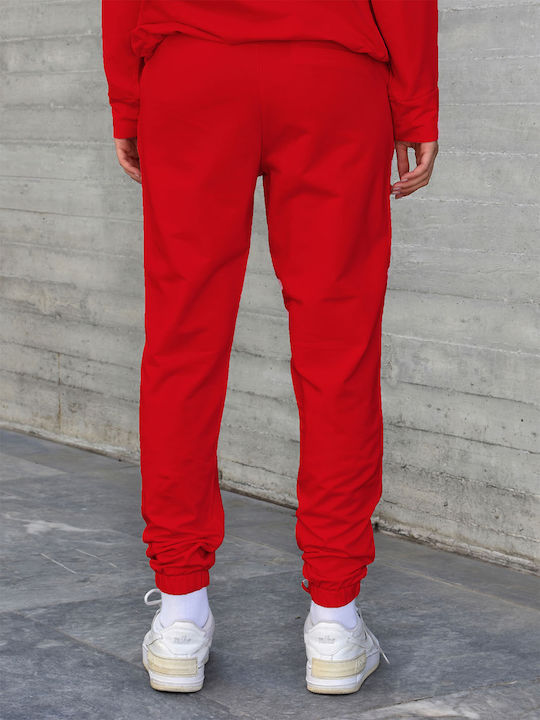 Tresor Pantaloni de trening pentru femei cu cauciuc Red