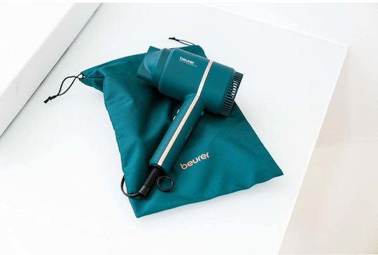 Hair Dryer Beurer Hc 35 Ocean Compact Hair Dryer 2000 W Nozzle Attachment Ion Function Led Display 3 Heat Settings 3 Blower Settings Cold Air