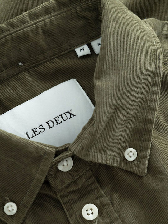 Les Deux Men's Shirt Corduroy Haki