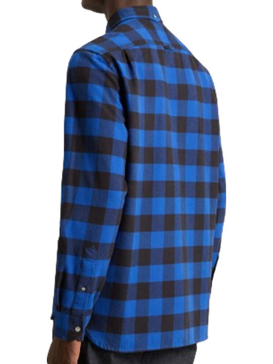 Woolrich Herrenhemd Langärmelig Flanell Royal Blue