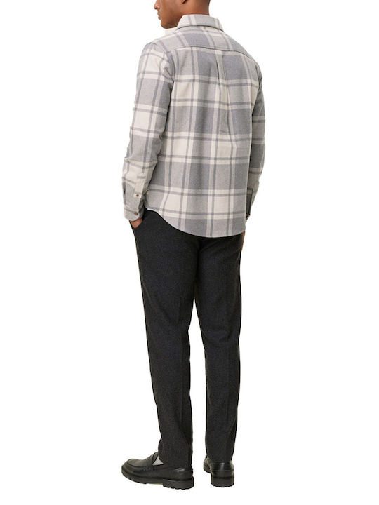 Les Deux Men's Shirt Long Sleeve Flannel Grey-beige