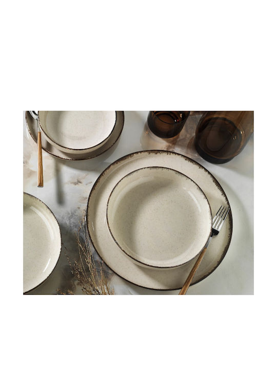 Kutahya Porselen Mood Beige Porcelain Dinnerware Set 40pcs