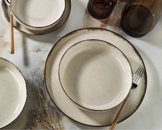Kutahya Porselen Mood Beige Porcelain Dinnerware Set 40pcs