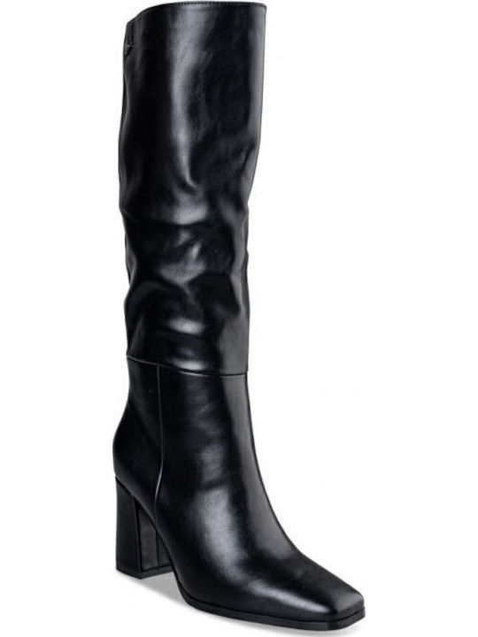 Synthetic Leather High Heel Women's Boots with Zipper Bootylicious Black