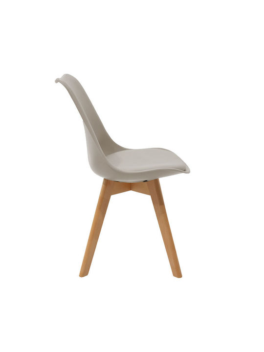 Gaston Dining Room Polypropylene Chair Γκρι-φυσικό 53.5x48.5x83cm