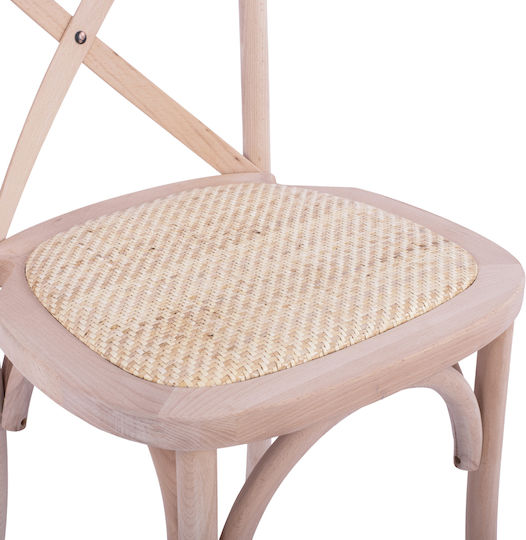 Owen Cafe Wooden Chair Beige 45x55.5x90cm