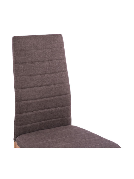 Lady Dining Chair with Fabric Upholstery Brown 40x48x95cm