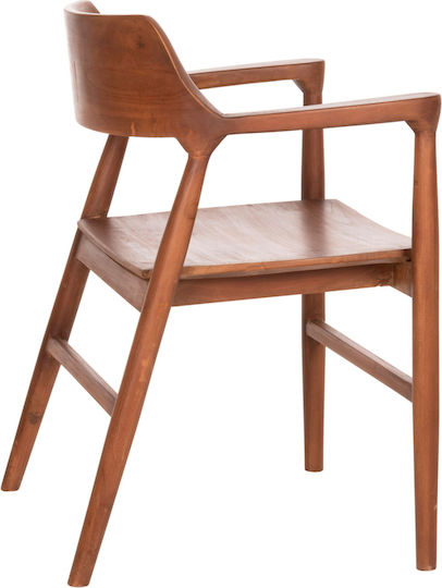 Nioni Πολυθρόνα Τραπεζαρίας Ξύλινη Καφέ 57x53x77εκ.