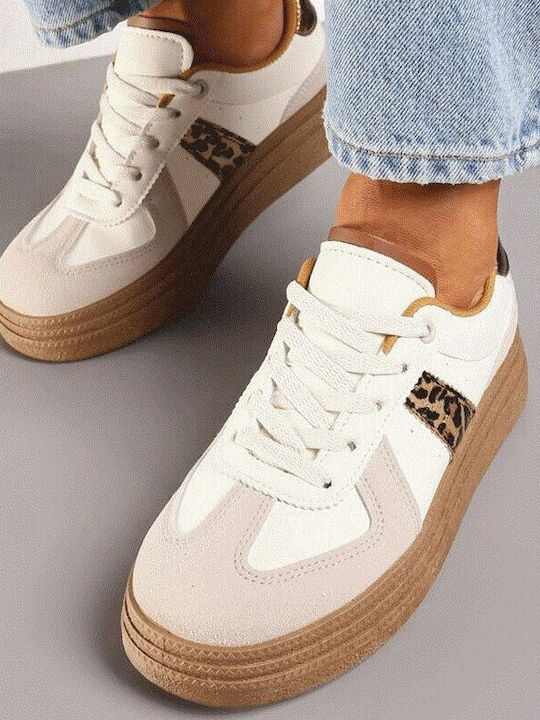 Plato Sneakers White-Leopard