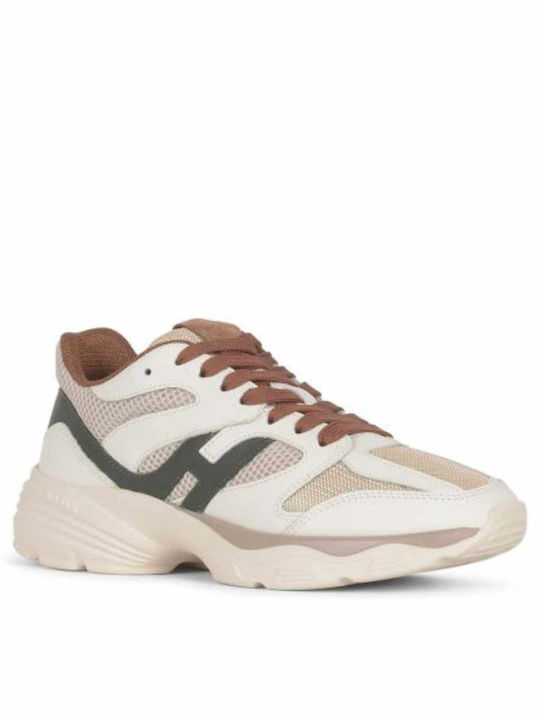 Hogan Femei Sneakers Beige Leather