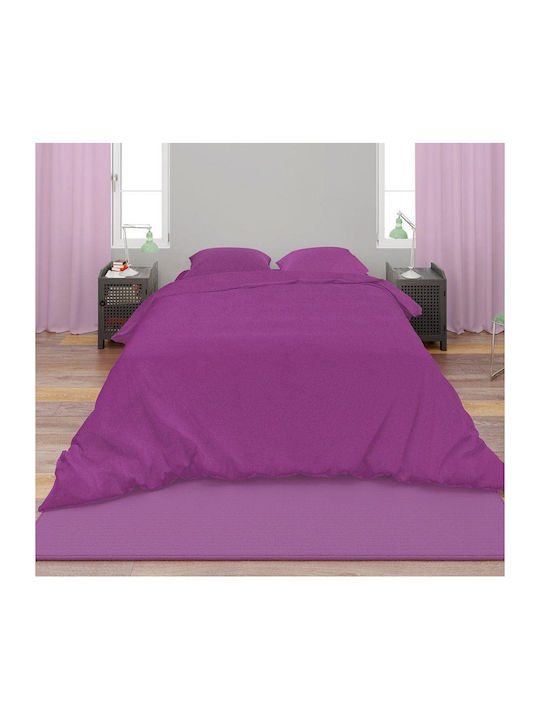 Dimcol Παπλωματοθήκη Βαμβακερή Υπέρδιπλη 220x240 Dark Magenta