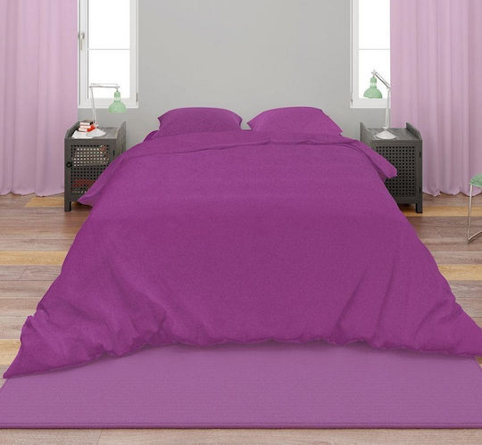 Dimcol Παπλωματοθήκη Βαμβακερή Υπέρδιπλη 220x240 Dark Magenta