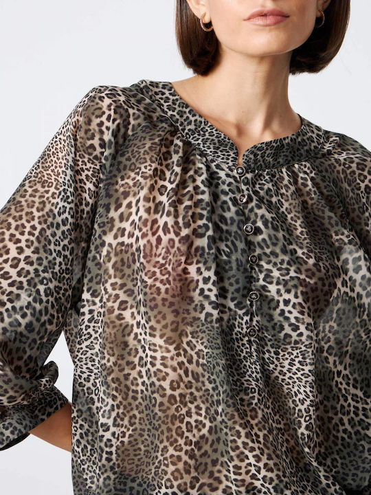 Passager Women's Blouse Animal Print Haki