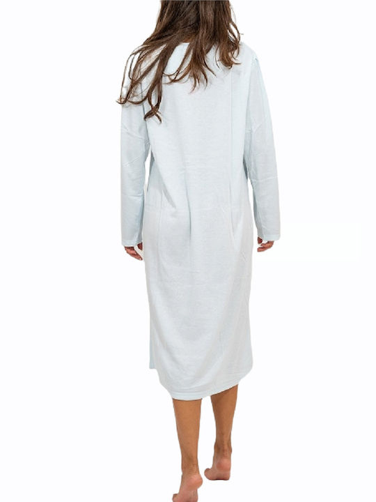 Nightgown solid color long sleeve seafoam green