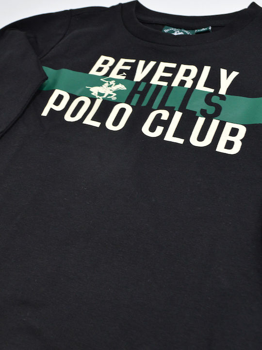 Beverly Hills Polo Club Παιδική Μπλούζα Μακρυμάνικη Μαύρο/Πράσινο