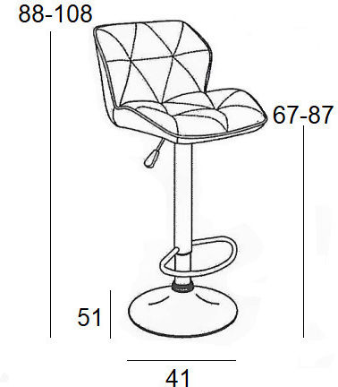 Hocker Bar Bar 86 Margo Black / White 41x51x88-108cm Hocker Bar Bar 86 Margo Black / White 41x51x88-108cm