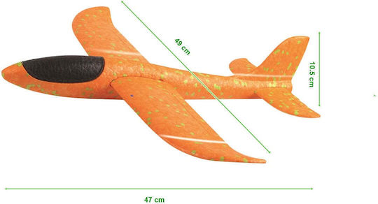 Airplane Glider In A Bag Flippy Made Styrofoam Length 47 Cm Orange
