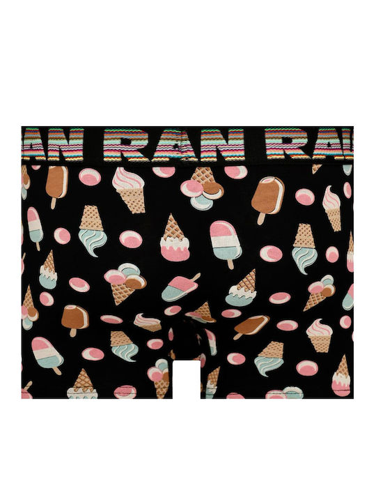 Juan Raul Ice Cream Men's Boxer Black with Patterns