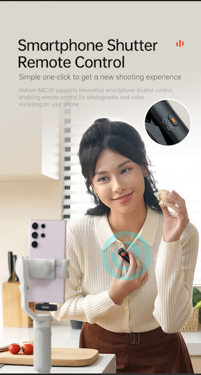 Hohem MIC-01 Lightning Wireless Microphone Πέτου, Clip On for Vocals
