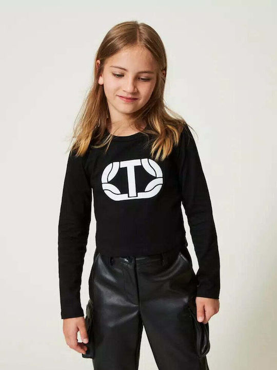 Kids' Crop Top Long Sleeve Black