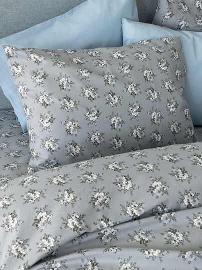 Palamaiki Set Cearșafuri Flanel 240x265cm. Fb0230 Gri 4buc