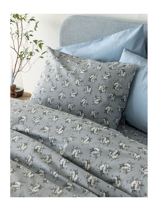 Palamaiki Fb0230 Σετ Σεντόνια Υπέρδιπλα Φανελένια 240x265εκ. Γκρι (4τμχ)