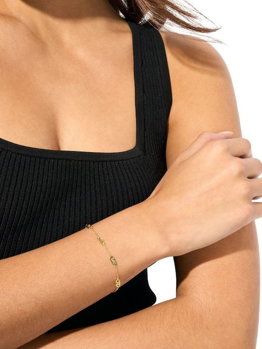 Michael Kors Astor Link Women's Bracelet made of Silver Gold Plated