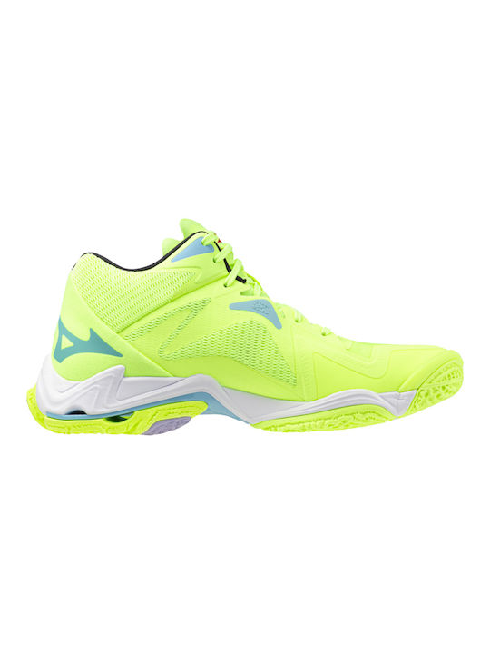 Mizuno Wave Lightning Z8 Mid Ανδρικά Αθλητικά Παπούτσια Βόλεϊ Λάιμ / Μαύρο / Γαλάζιο