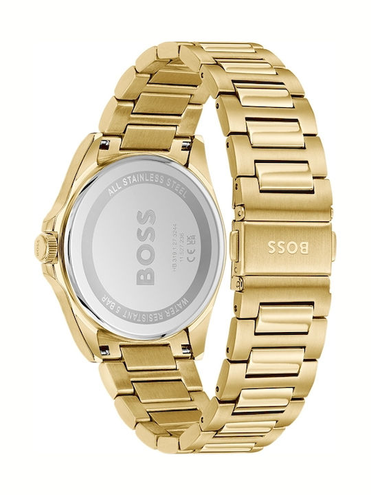 Boss Strike Men's Watch 41mm Battery with Gold Metal Bracelet
