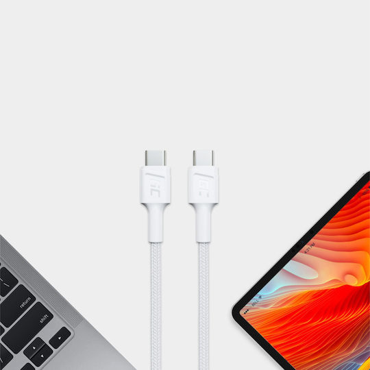 Green Cell Powerstream USB 2.0 Cable USB-C male - USB-C 60W Λευκό 2m