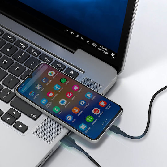 Blue Star USB 2.0 Cable USB-C male - USB-A 20W Μαύρο 1m