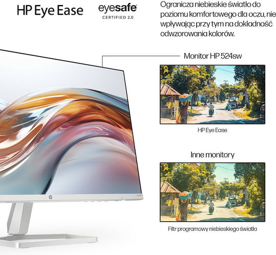 HP 524sw IPS Monitor 23.8" FHD 1920x1080 με Χρόνο Απόκρισης 5ms GTG Λευκό