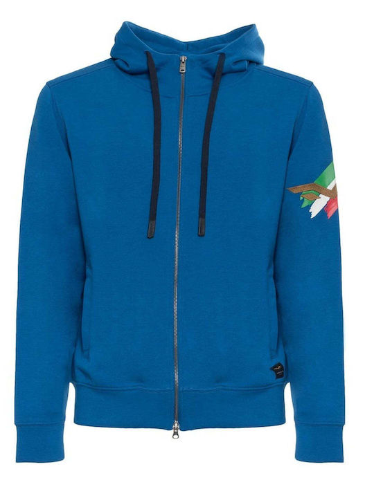 Armata Di Mare Men's Sweatshirt Jacket with Hood and Pockets Blue