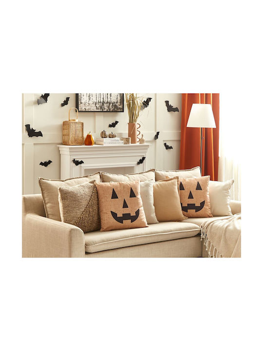 Beliani Sofa-Kissen aus Samt Beige 45x45 cm