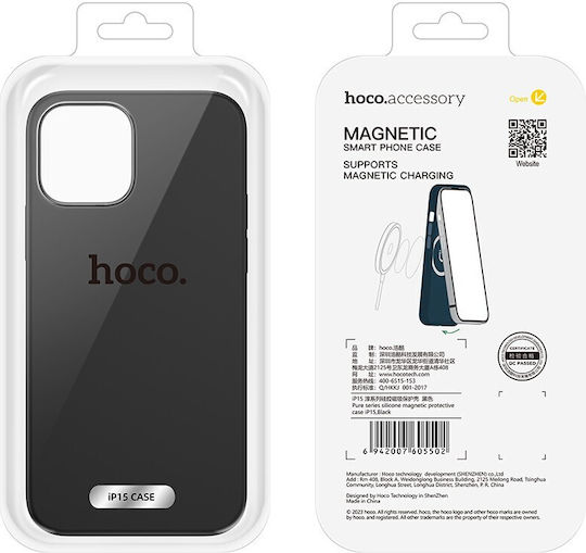 Hoco Pure Series Back Cover Σιλικόνης Μαγνητικό Μαύρο (iPhone 15)