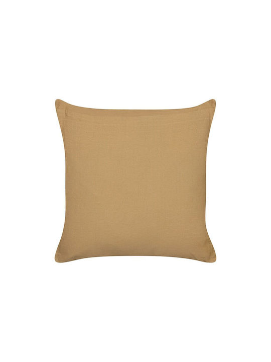 Beliani Sofa-Kissen aus 100% Baumwolle Beige und Weiß 45x45cm