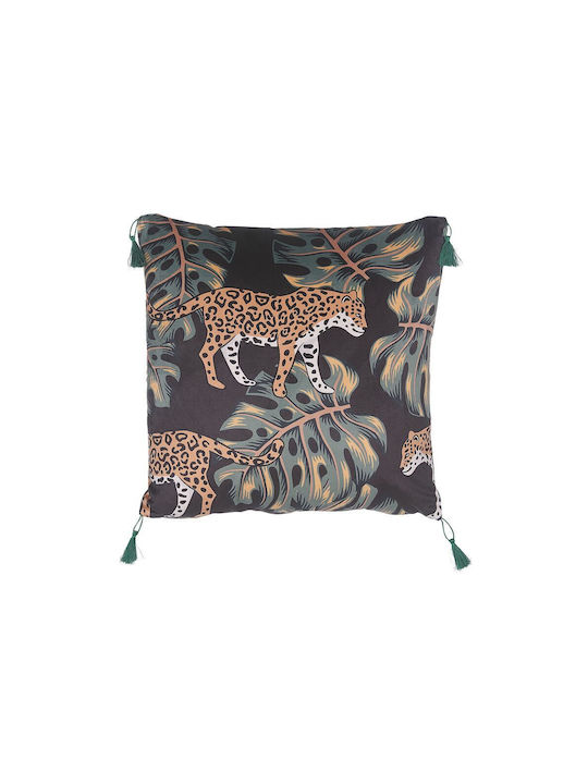 Beliani Sofa-Kissen aus Samt Schwarz 45x45cm
