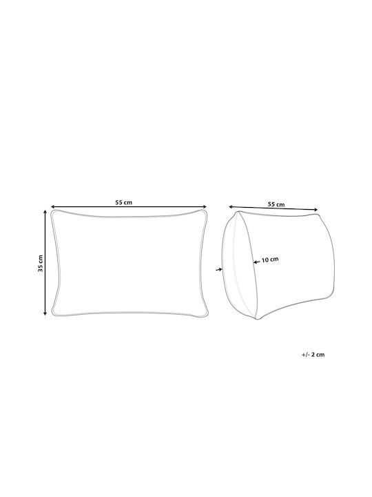Beliani Μαξιλάρι Καναπέ από 100% Βαμβάκι Grey 35x55εκ.