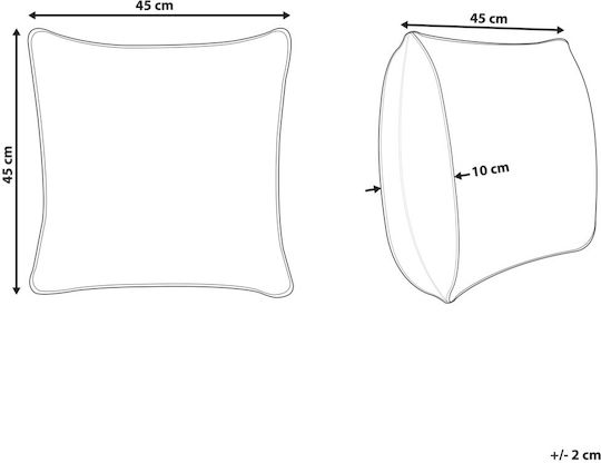 Beliani Sofa-Kissen aus Samt Weiß 45x45cm