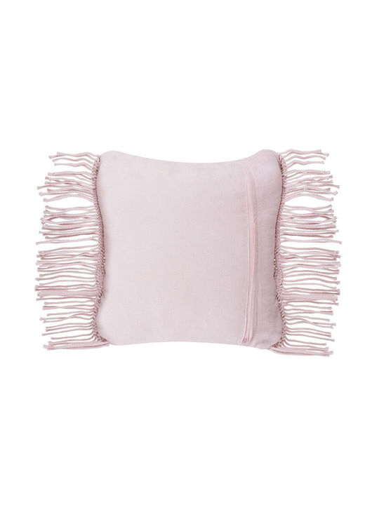 Beliani Μαξιλάρι Καναπέ από 100% Βαμβάκι Pink 40x40εκ.